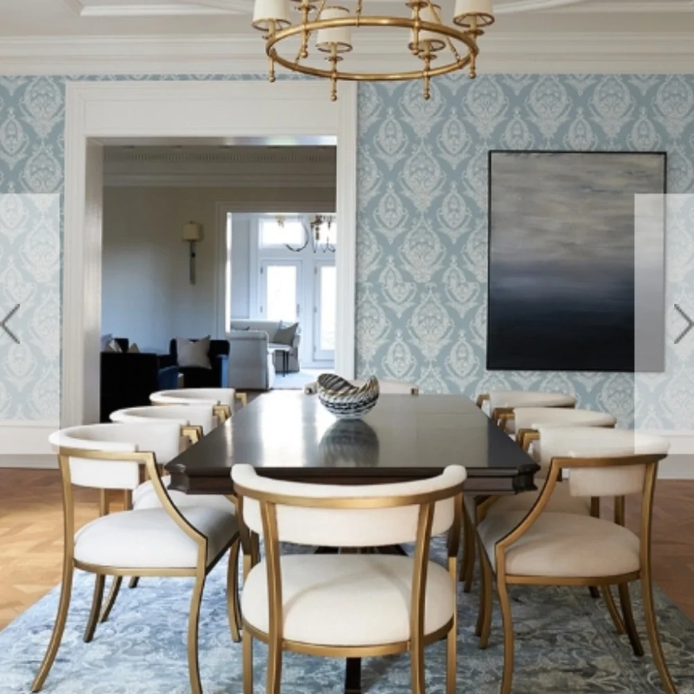A street prints Arlie Light Blue Botanical Damask Wallpaper